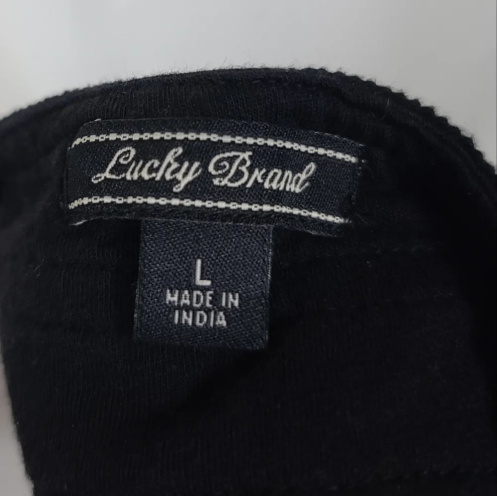 Lucky Brand Black Embroidered Shirt L - Picture 7 of 9